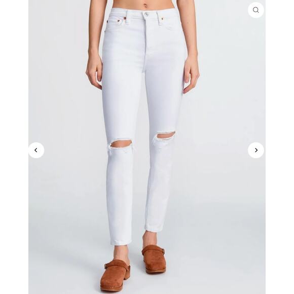 Re/Done White Ankle & Cropped Jeans - Picture 1 of 8